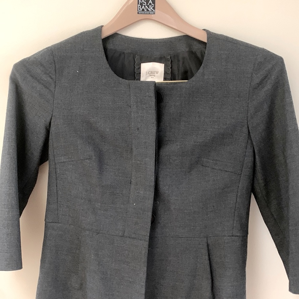 Jcrew grey suit size 0